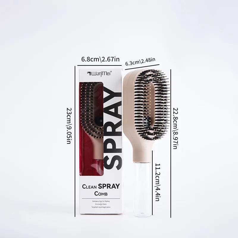 2-in-1 Spray Comb & Scalp Massager – Hydrating Hair Brush